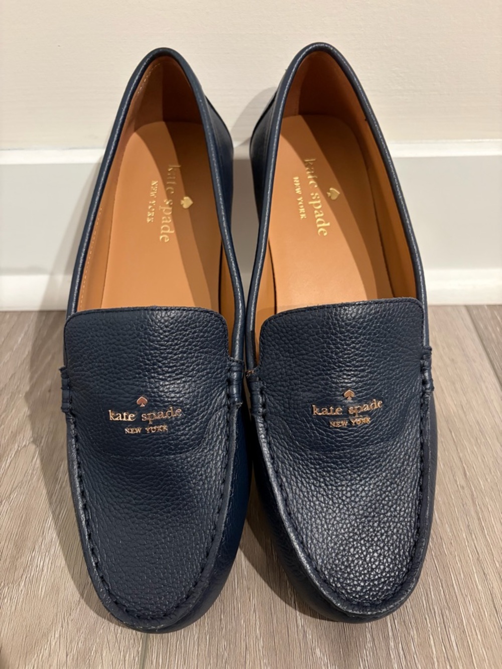 KATE SPADE BRIAR LOAFER SHOES SIZE 9 NAVY LEATHER NEW!